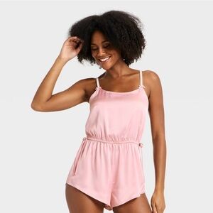 Women Luxury Collection Satin Romper Auden Pink